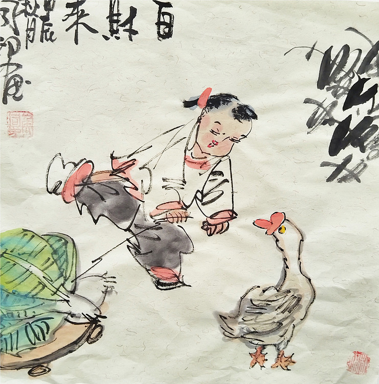 河北省美术家协会会员 侯同印 人物国画作品