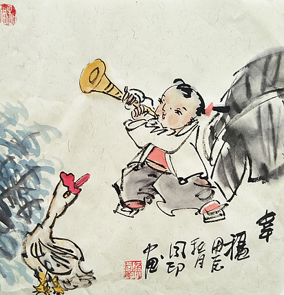 河北省美术家协会会员 侯同印 人物国画作品