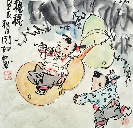 河北省美术家协会会员 侯同印 人物国画作品
