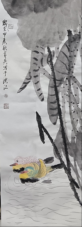 文化老兵 荷花鸢鸯