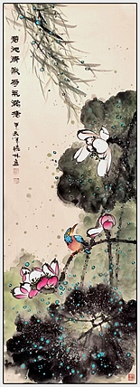 高晓林 （4925）国家一级美术师，江苏省美协会员，大尺幅竖幅荷韵图