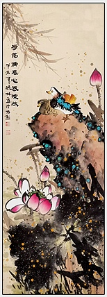 高晓林 （4924）国家一级美术师，江苏省美协会员，大尺幅竖幅荷韵图