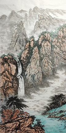 云海松涛 三尺山水画之一