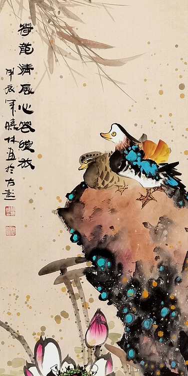 高晓林 （4924）国家一级美术师，江苏省美协会员，大尺幅竖幅荷韵图