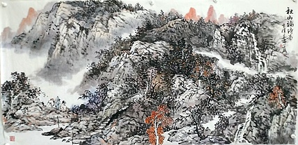 职业书画家 于恩沛 秋色为论诗图