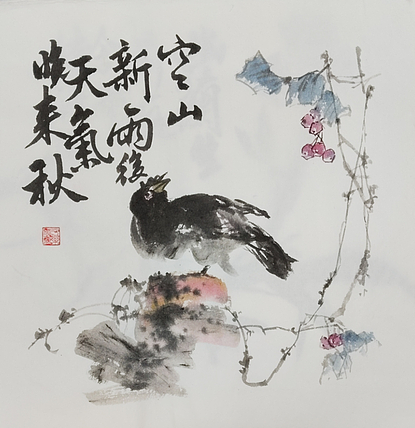 胡冰 精品水墨花鸟国画