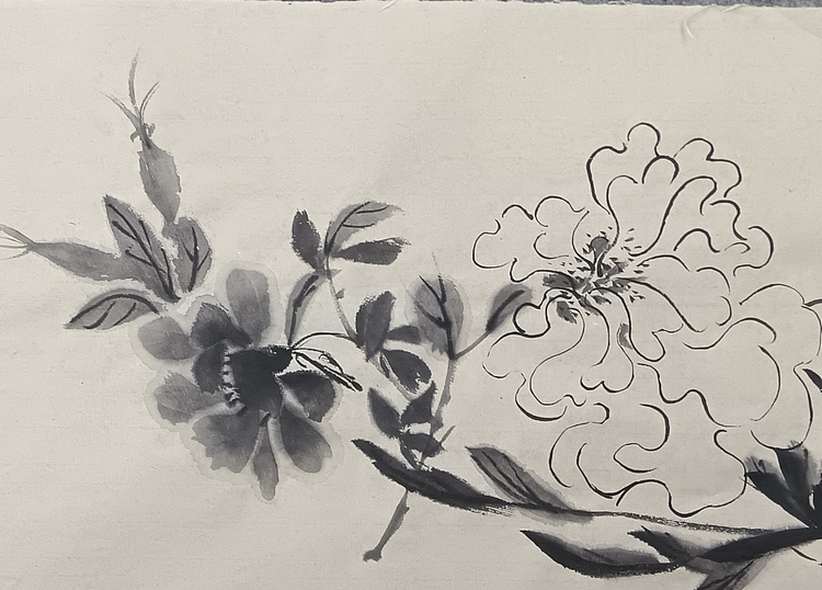 文化老兵 水墨玫瑰花