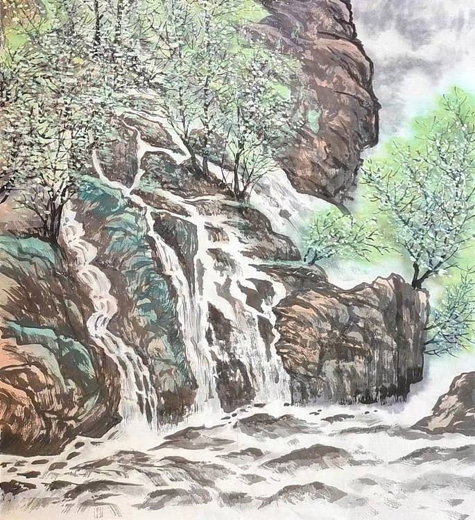 云海松涛 3尺山水画