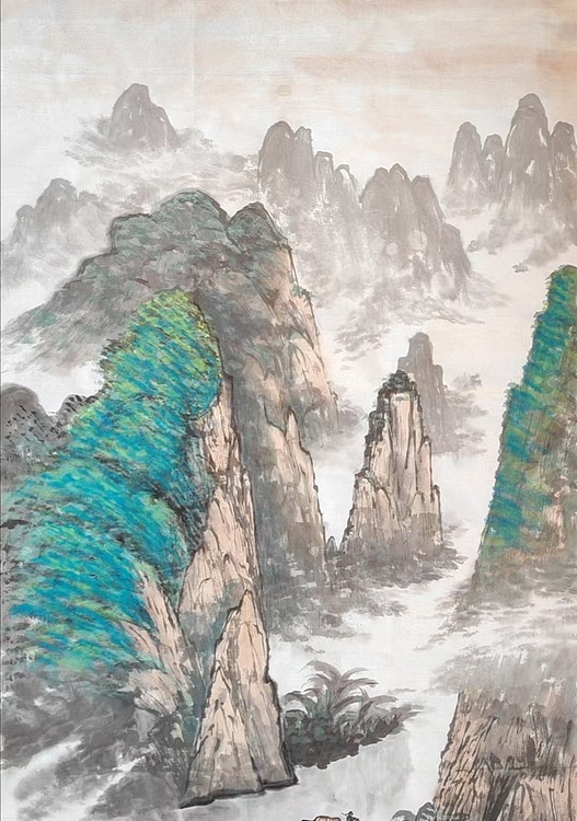 云海松涛 三尺山水画之二