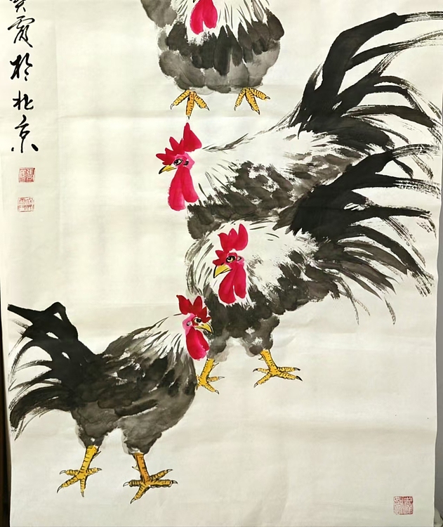 中国老年书画研究会会员 张宝霞 《五德图》