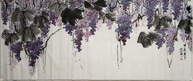 李保佐 葡萄作品《紫气东来》