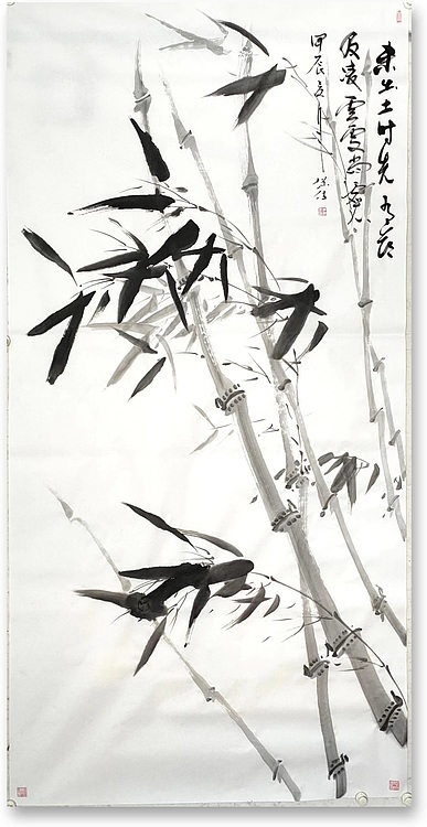 李保佐 竹子作品《未出土时先有节及凌云处尚虚心》
