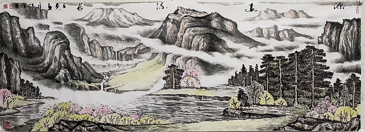 李保佐 山水作品《源远流长》
