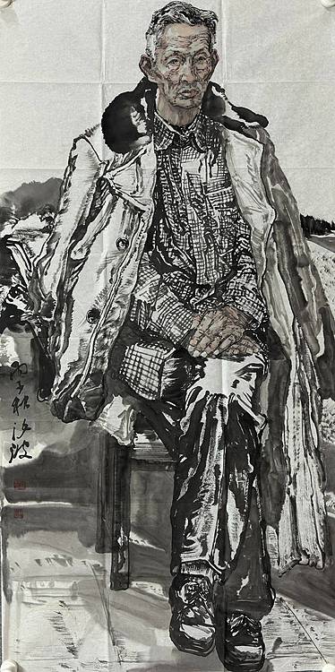 河南大学教授，河南省美协副主席，中美协会员，袁汝波 国画 暮年