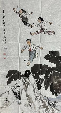 河南大学教授，河南省美协副主席，中美协会员，袁汝波 国画 春风舞