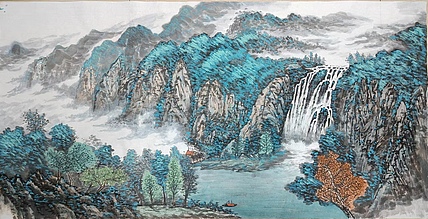 云海松涛 大型彩墨山水
