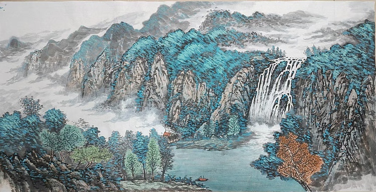 云海松涛 大型彩墨山水