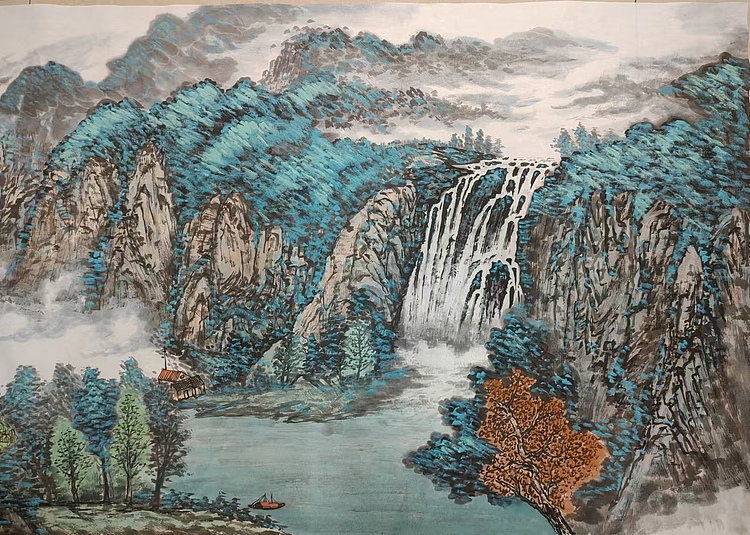 云海松涛 大型彩墨山水