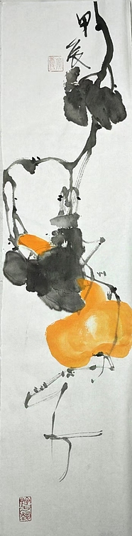 中国老年书画研究会会员 张宝霞 《葫芦四条屏》