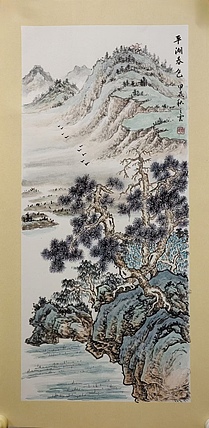 周植筠 平湖春色