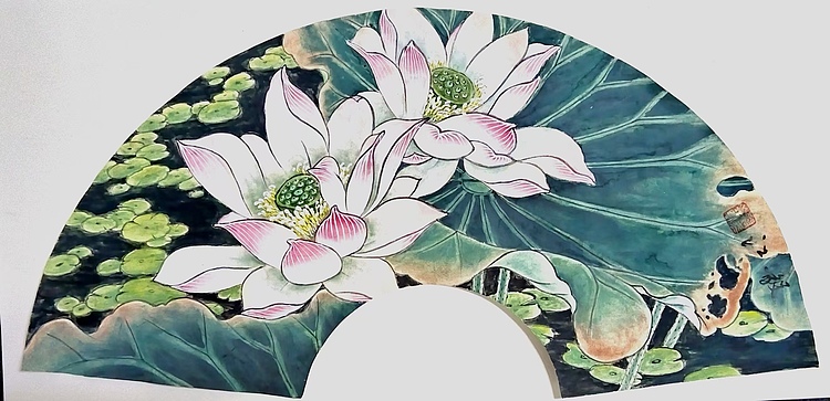 当代著名书画家 醉墨 朱毅江工笔国画《荷香》62*30㎝