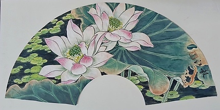 当代著名书画家 醉墨 朱毅江工笔国画《荷香》62*30㎝