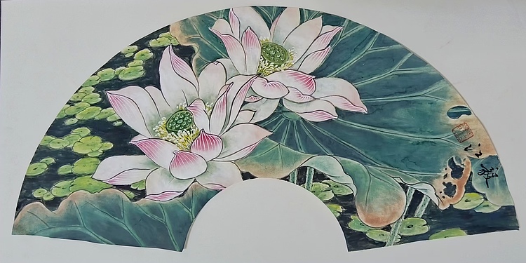 当代著名书画家 醉墨 朱毅江工笔国画《荷香》62*30㎝