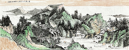 梁元龙 山水