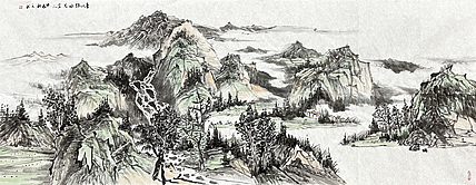 梁元龙 山水