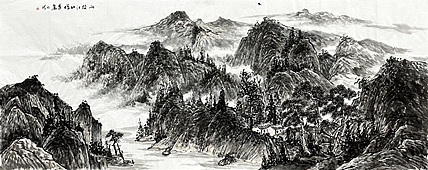 梁元龙 山水