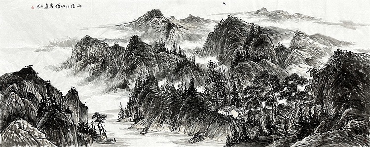 梁元龙 山水