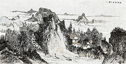 梁元龙 山水