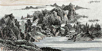 梁元龙 山水