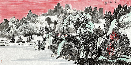 梁元龙 山水