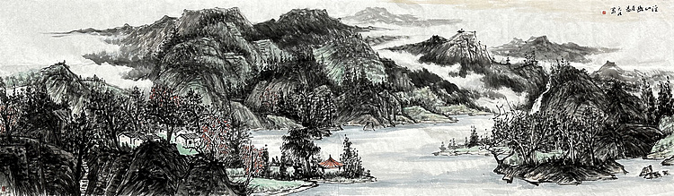 梁元龙 山水