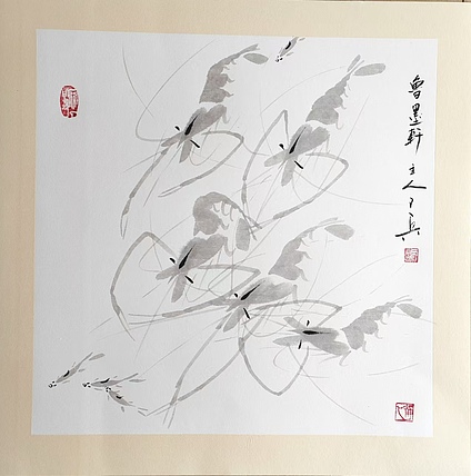 静心虾屋主人 虾趣图