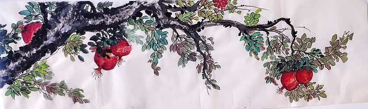 职业书画家 孟红 《五福临门》