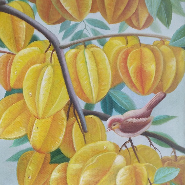 黄紫兰 油画杨桃