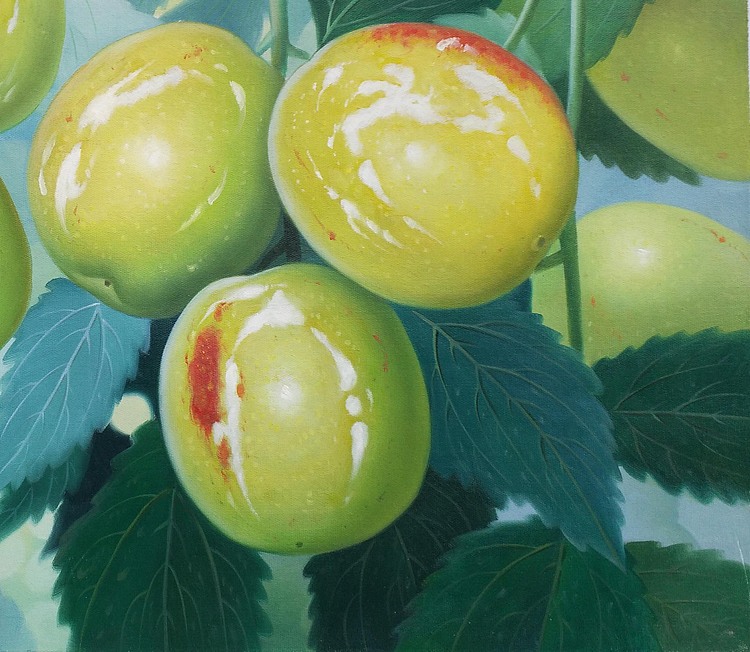 黄紫兰 油画杏子