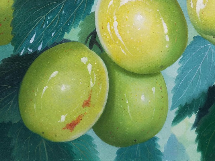 黄紫兰 油画杏子
