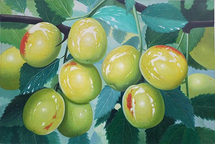 黄紫兰 油画杏子