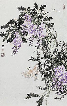 中国美术家协会会员 金嵒 花鸟