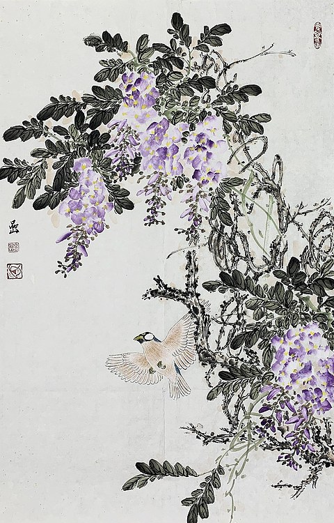 中国美术家协会会员 金嵒 花鸟