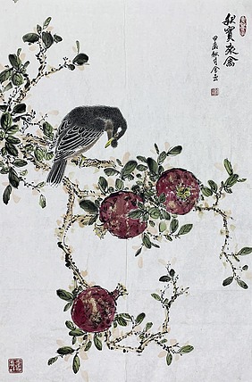 中国美术家协会会员 金嵒 花鸟