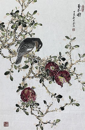 中国美术家协会会员 金嵒 花鸟
