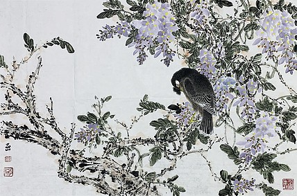 中国美术家协会会员 金嵒 花鸟