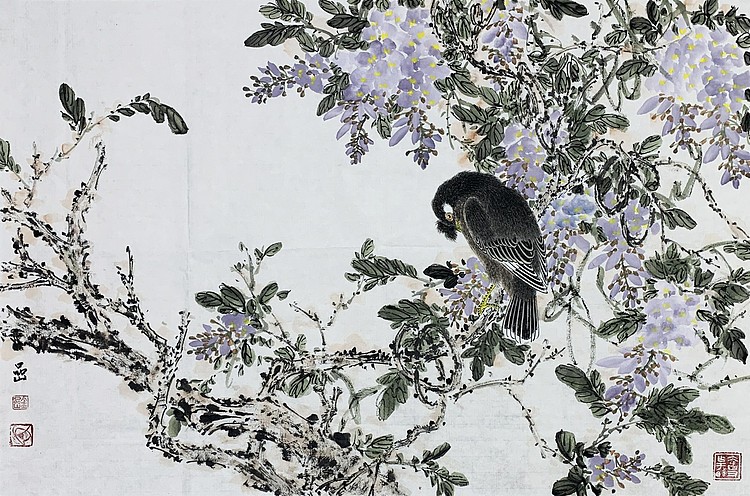中国美术家协会会员 金嵒 花鸟