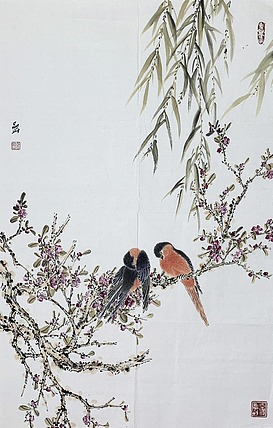中国美术家协会会员 金嵒 花鸟