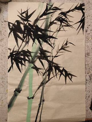 青年书画家 泰然自若 翠竹青青竹节高升