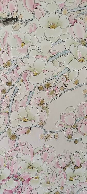 砚沐 玉兰小鸟湖北美术学院艺术硕士李林作品